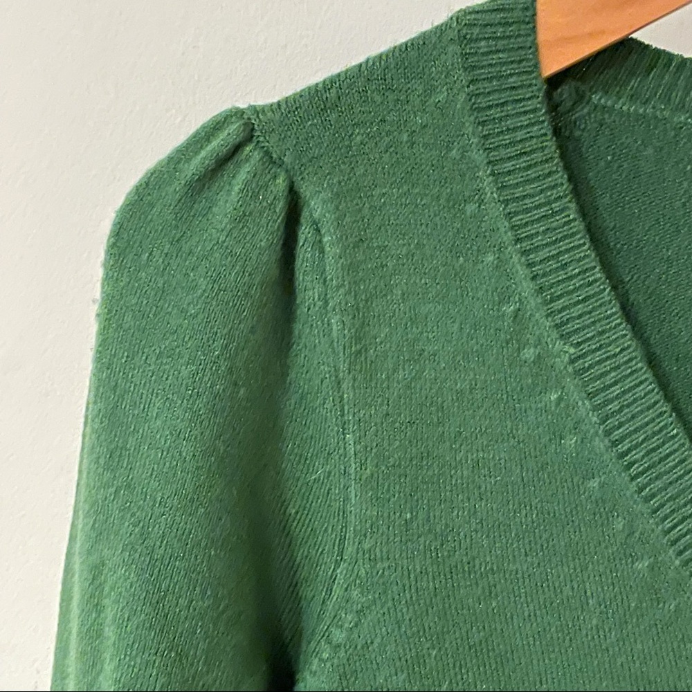 EUC French Connection green v-neck sweater S